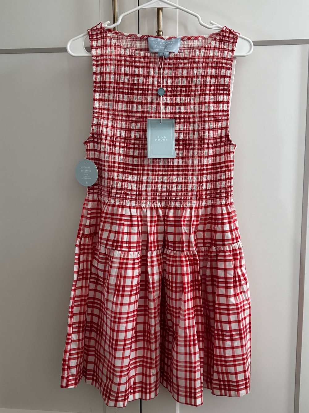NWT Hill House Cosima Mini Dress in Cherry Watercolor, M
